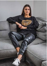 Load image into Gallery viewer, Ivy black PU joggers