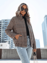 Load image into Gallery viewer, Plaid Bomber Jacket