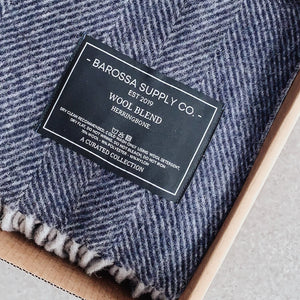 Herringbone wool blend blanket