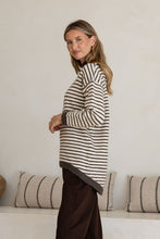 Load image into Gallery viewer, Maddy-Stripe Hi-Low curve hem knit