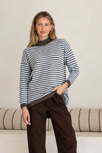Load image into Gallery viewer, Maddy-Stripe Hi-Low curve hem knit