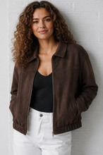 Load image into Gallery viewer, Choc Suede Bomber