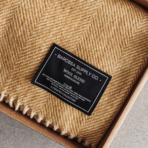 Herringbone wool blend blanket