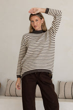 Load image into Gallery viewer, Maddy-Stripe Hi-Low curve hem knit