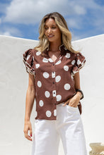 Load image into Gallery viewer, Sorrento Polka Dot Ruffle Top