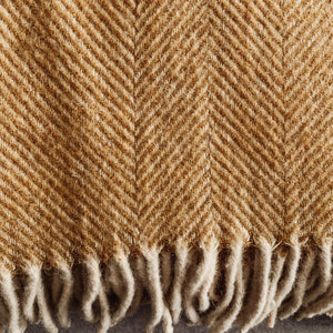 Herringbone wool blend blanket