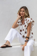 Load image into Gallery viewer, Sorrento Polka Dot Ruffle Top
