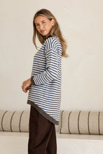 Load image into Gallery viewer, Maddy-Stripe Hi-Low curve hem knit