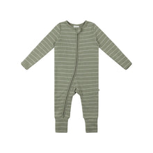 Load image into Gallery viewer, KYND BABY Organic Waffle Onesie-Sage Stripe