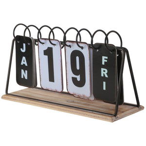 Vintage Style Metal Flip Calendar