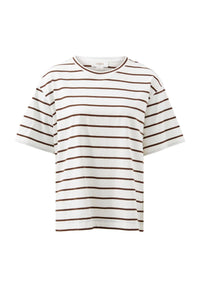 Stevie Slouch Choc Stripe Tee