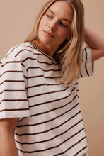 Load image into Gallery viewer, Stevie Slouch Choc Stripe Tee