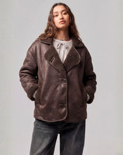 Load image into Gallery viewer, Faux Leather Sherpa Lined Jacket