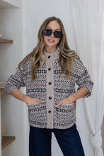 Load image into Gallery viewer, Fair Isle Funnel Neck Cardigan