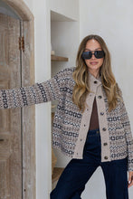 Load image into Gallery viewer, Fair Isle Funnel Neck Cardigan