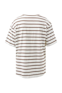 Stevie Slouch Choc Stripe Tee