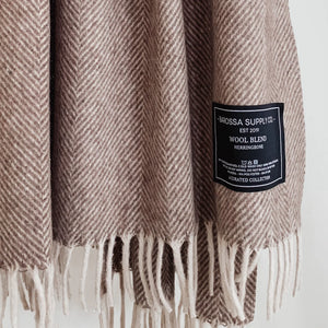 Herringbone wool blend blanket