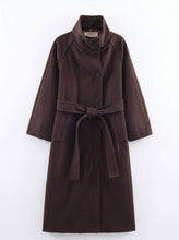Load image into Gallery viewer, Chocolate Funnel Neck Coat