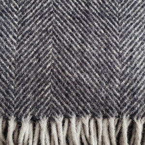 Herringbone wool blend blanket