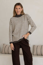 Load image into Gallery viewer, Maddy-Stripe Hi-Low curve hem knit