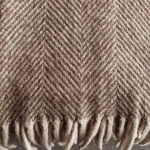 Herringbone wool blend blanket