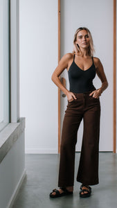 Chocolate Slouch Stretch Jeans