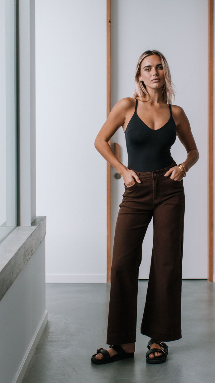 Chocolate Slouch Stretch Jeans