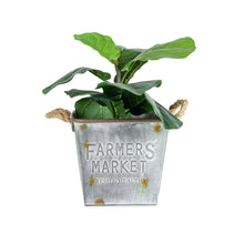 Load image into Gallery viewer, Farmers square bucket planter with rope handles