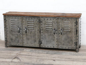 Vintage iron locker console